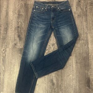 Lucky Brand Washed Dark Blue Slim Straight Jeans